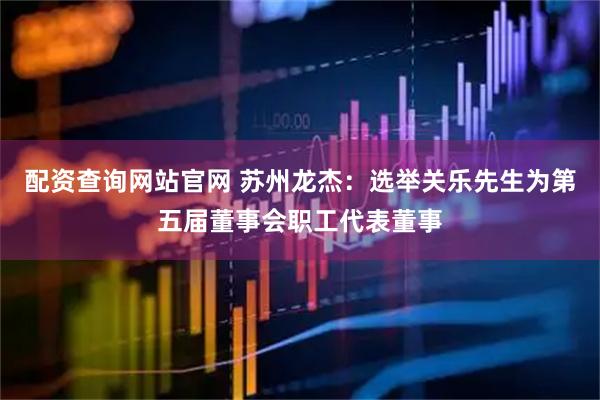 配资查询网站官网 苏州龙杰：选举关乐先生为第五届董事会职工代表董事